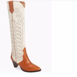 Isabel Marant Liela Tan and Cream Heeled Boots